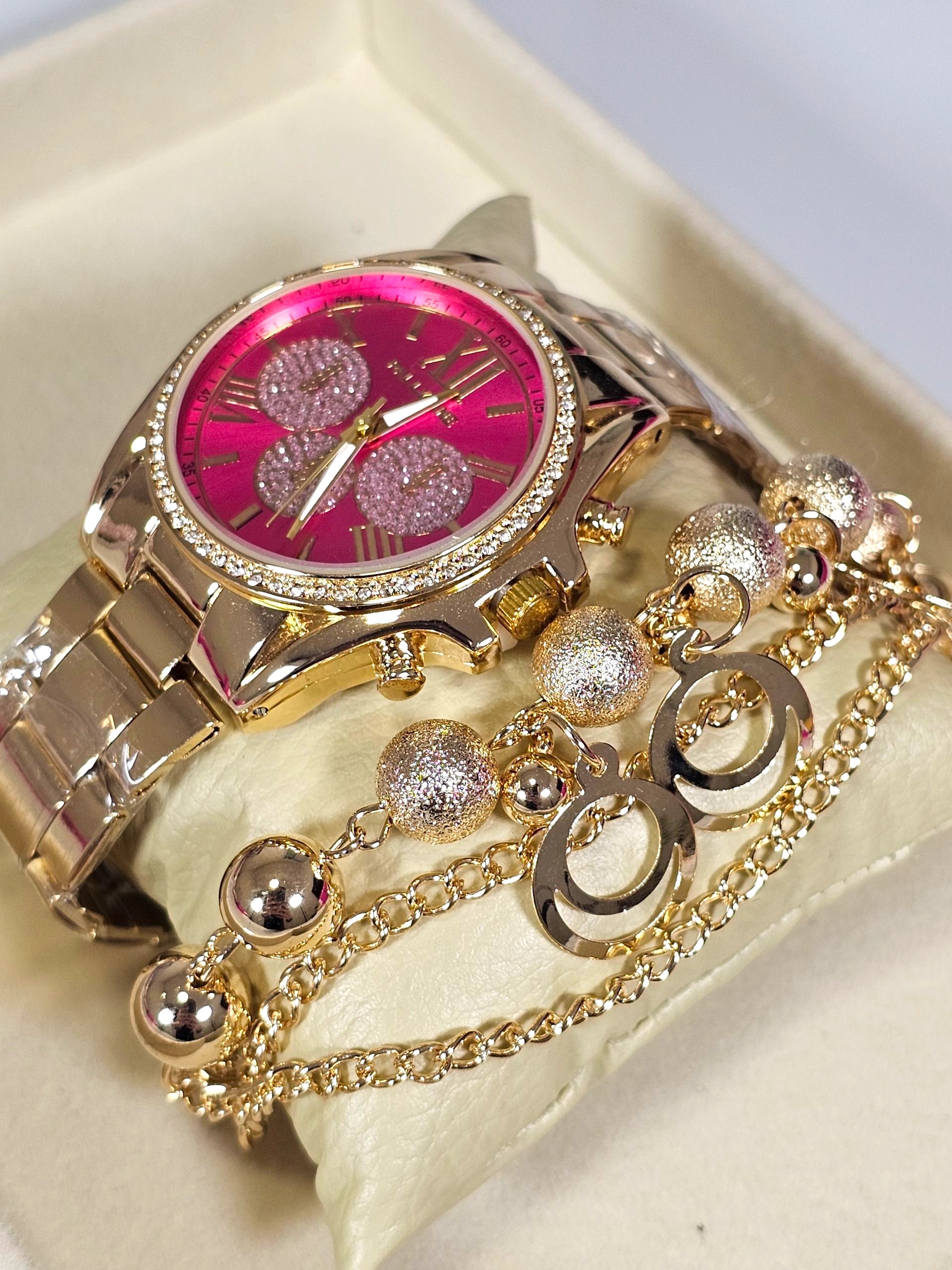 Relógio Prova d’Água com Pulseira Folheada 002