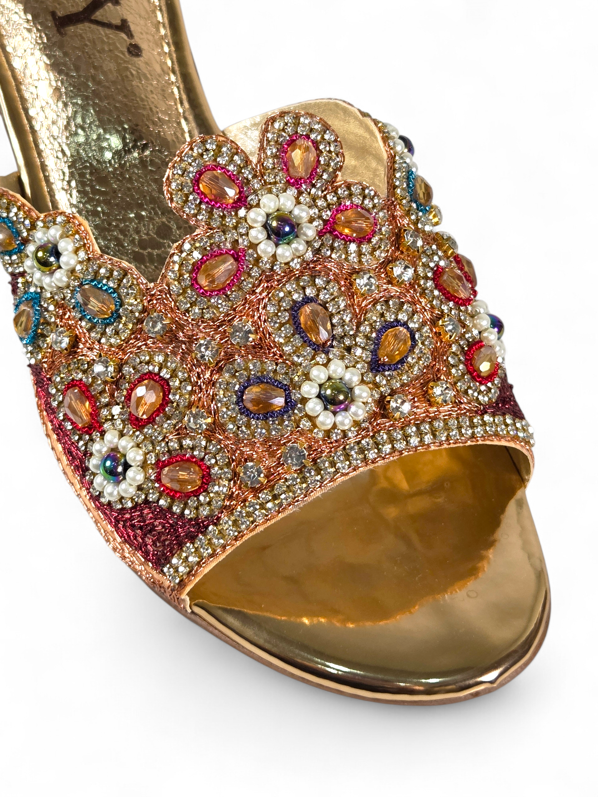 Tamanco 9209 Bronze Salto Bloco