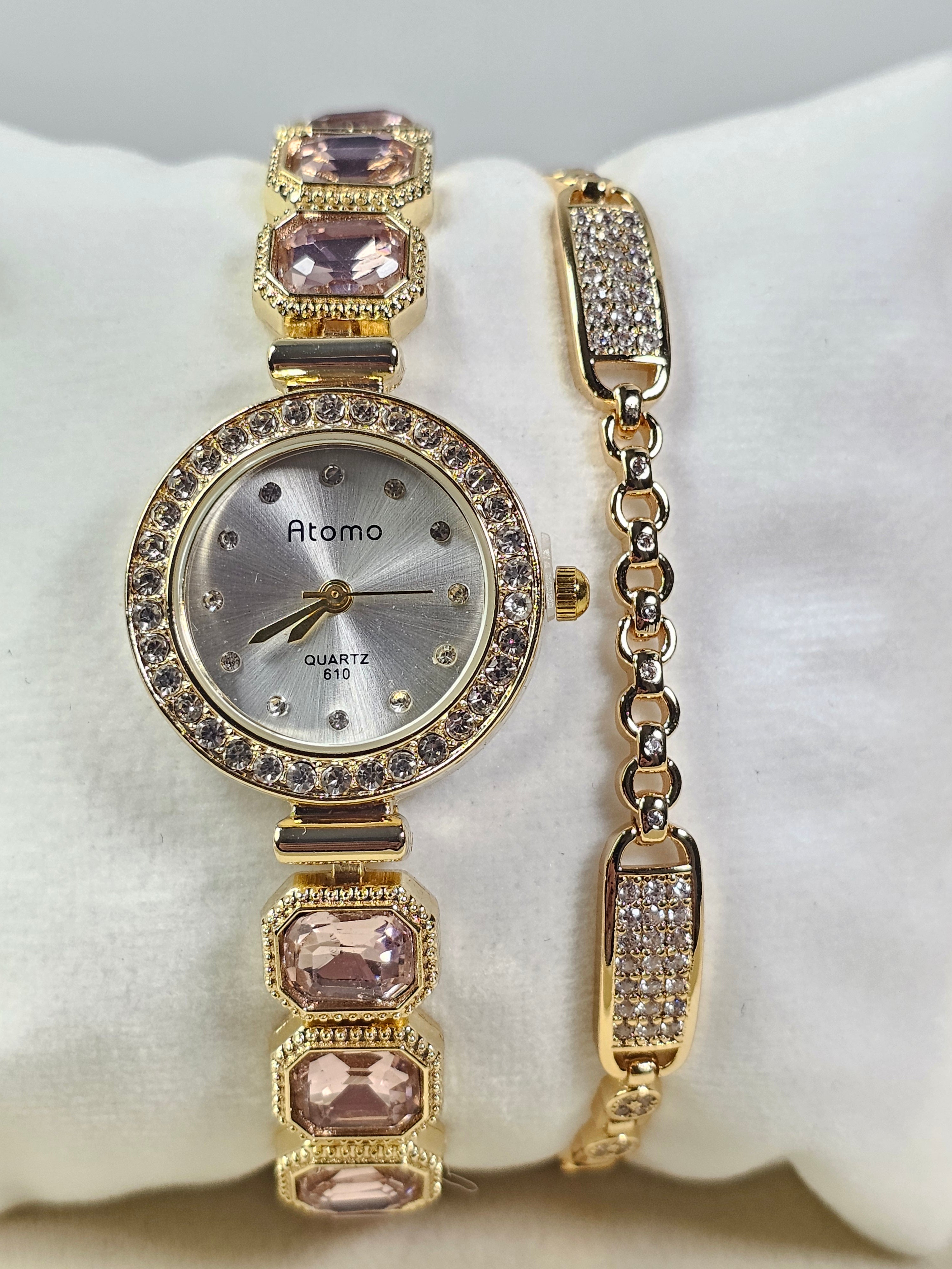 Relógio Prova d’Água com Pulseira Folheada Ouro 054