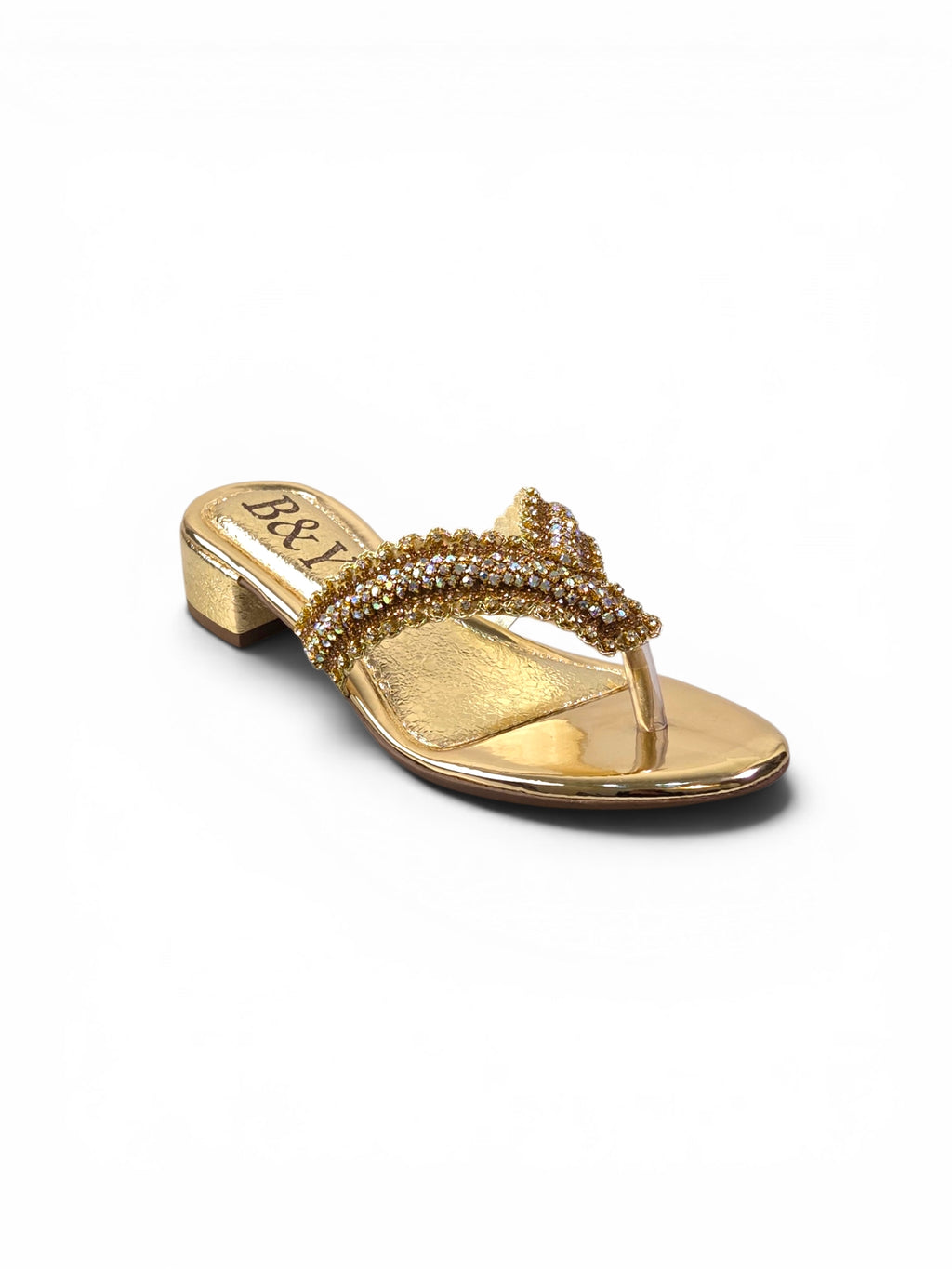 Chinelo 9830 Dourado Salto Bloco 3 cm