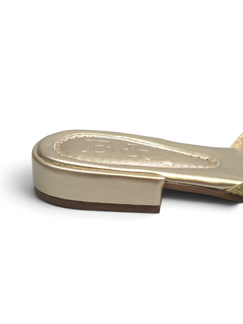 Mule 9183 Dourado Salto Baixo 2 Cm