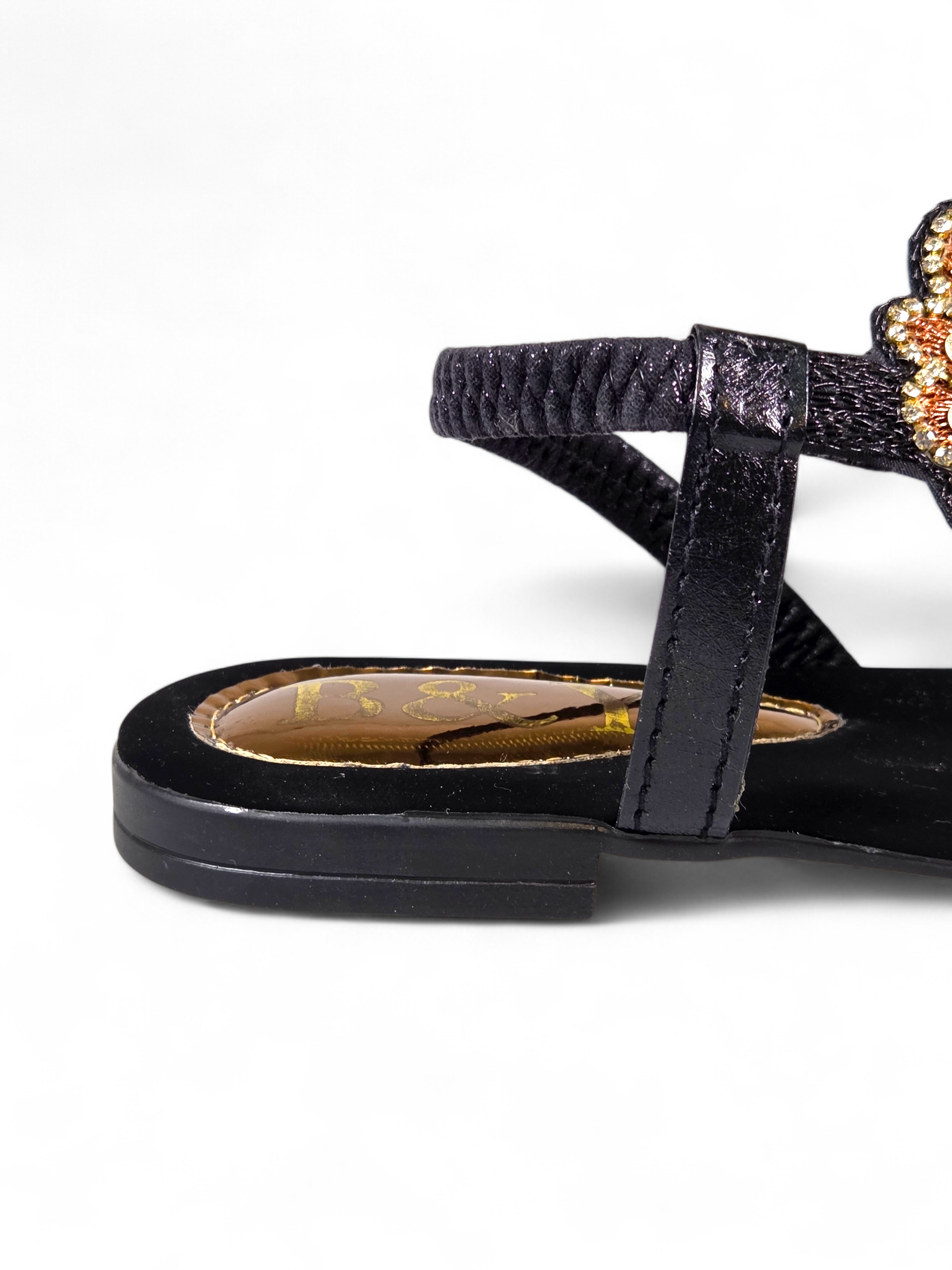 Sandália 9414 Preto Veludo Sem Salto