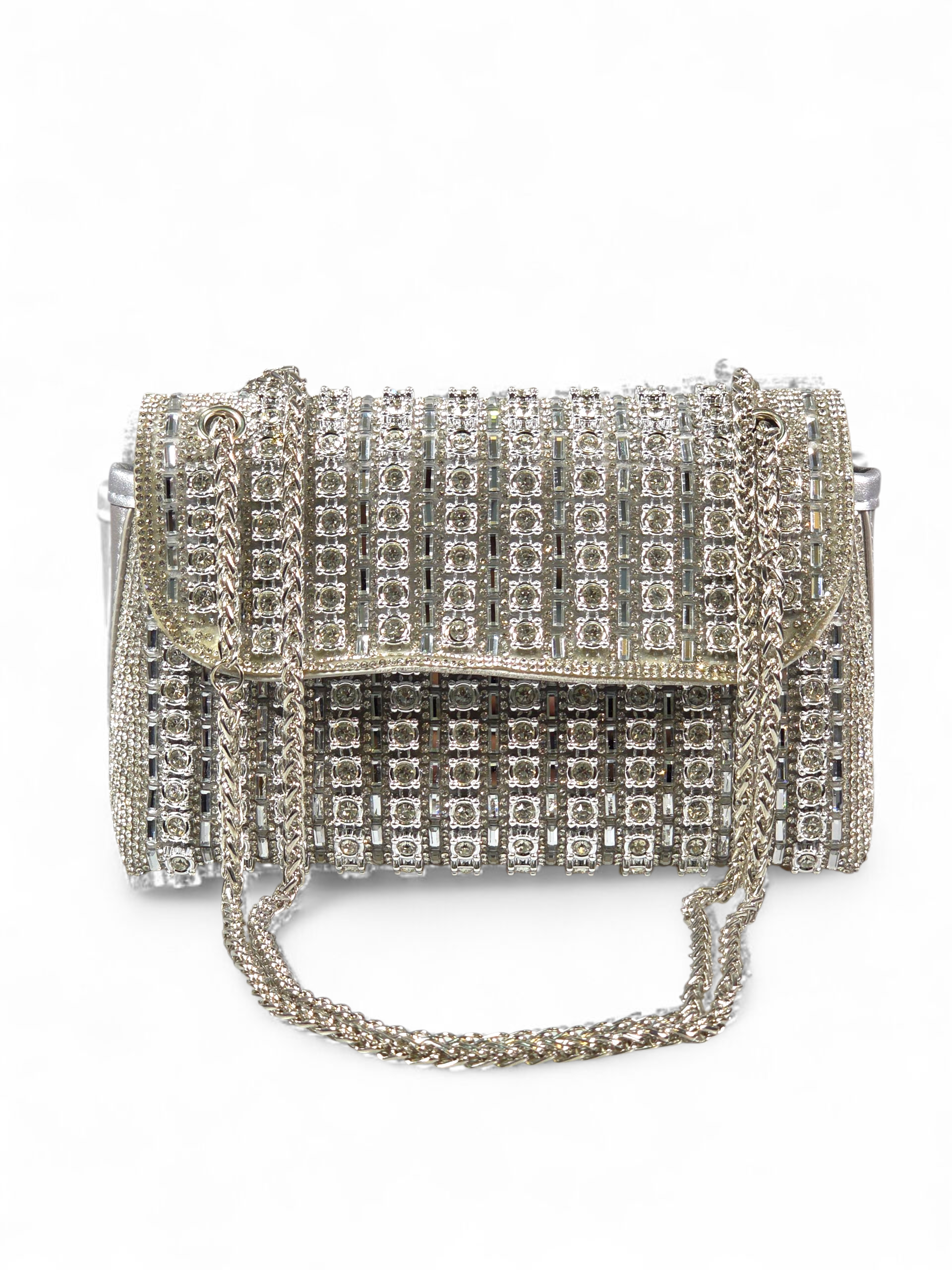 Bolsa Luxo Cristal Prata 1044