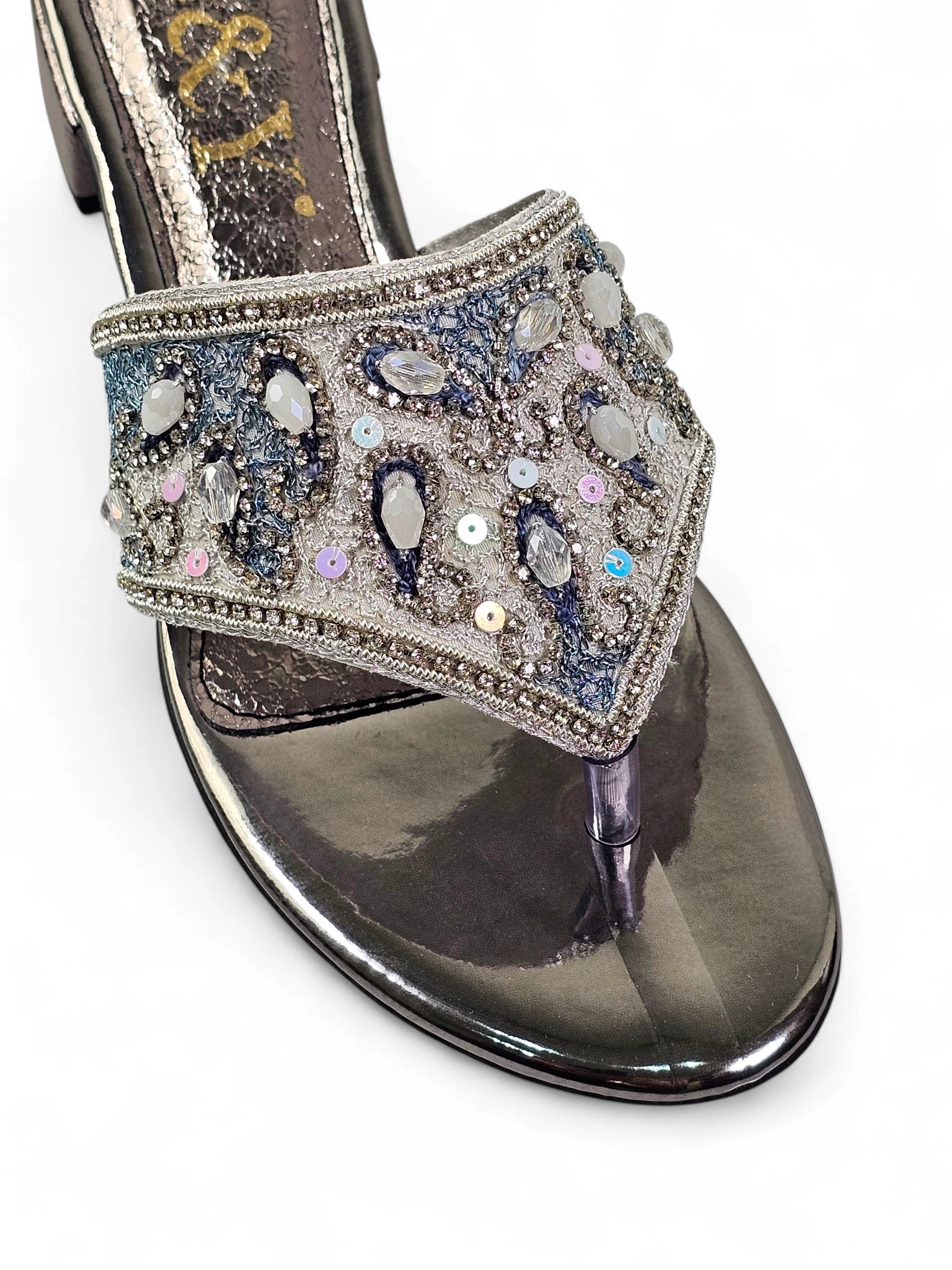 Chinelo 9441 Prata Salto Bloco