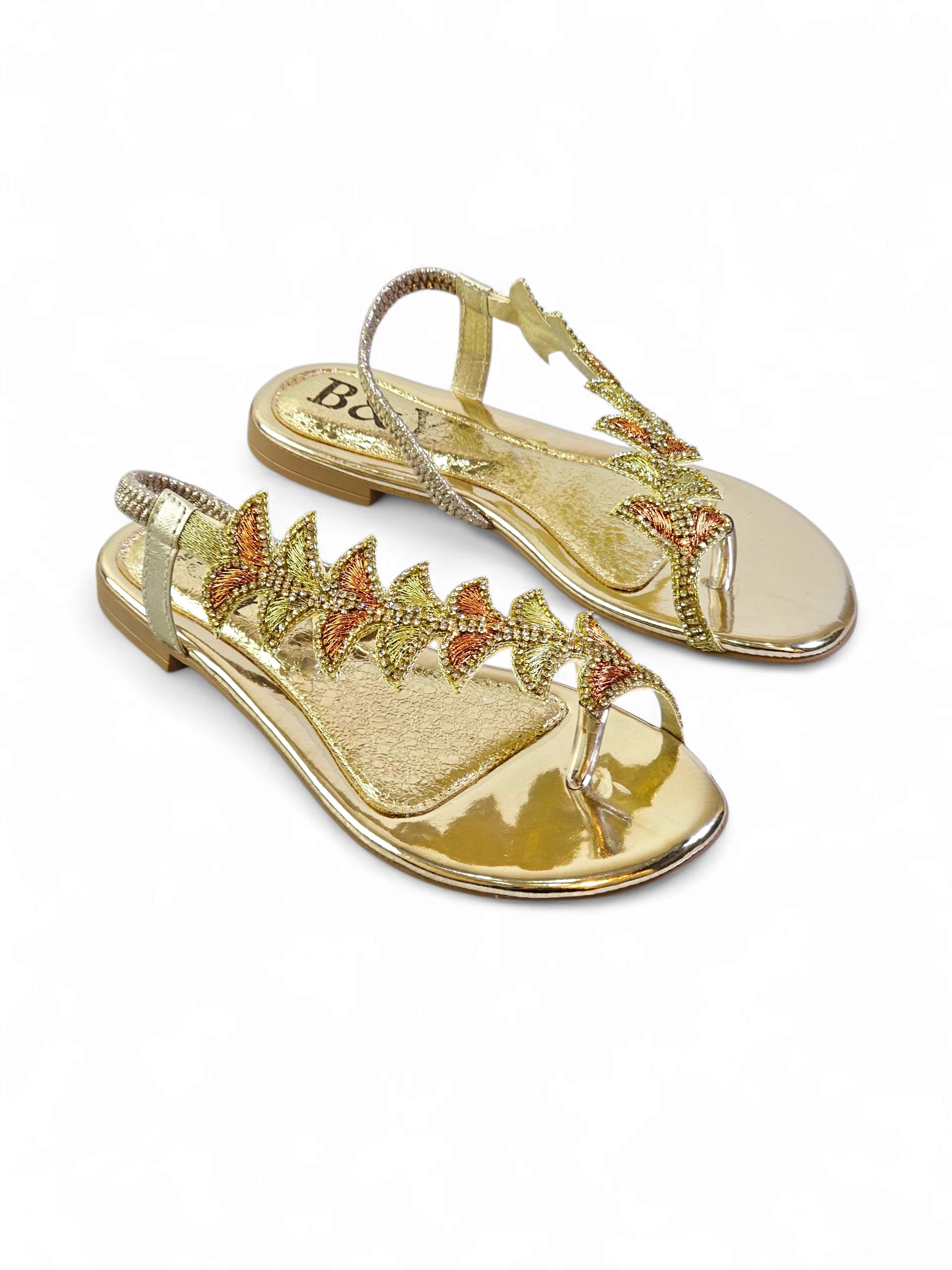 Sandália 8006 Dourado Sem Salto