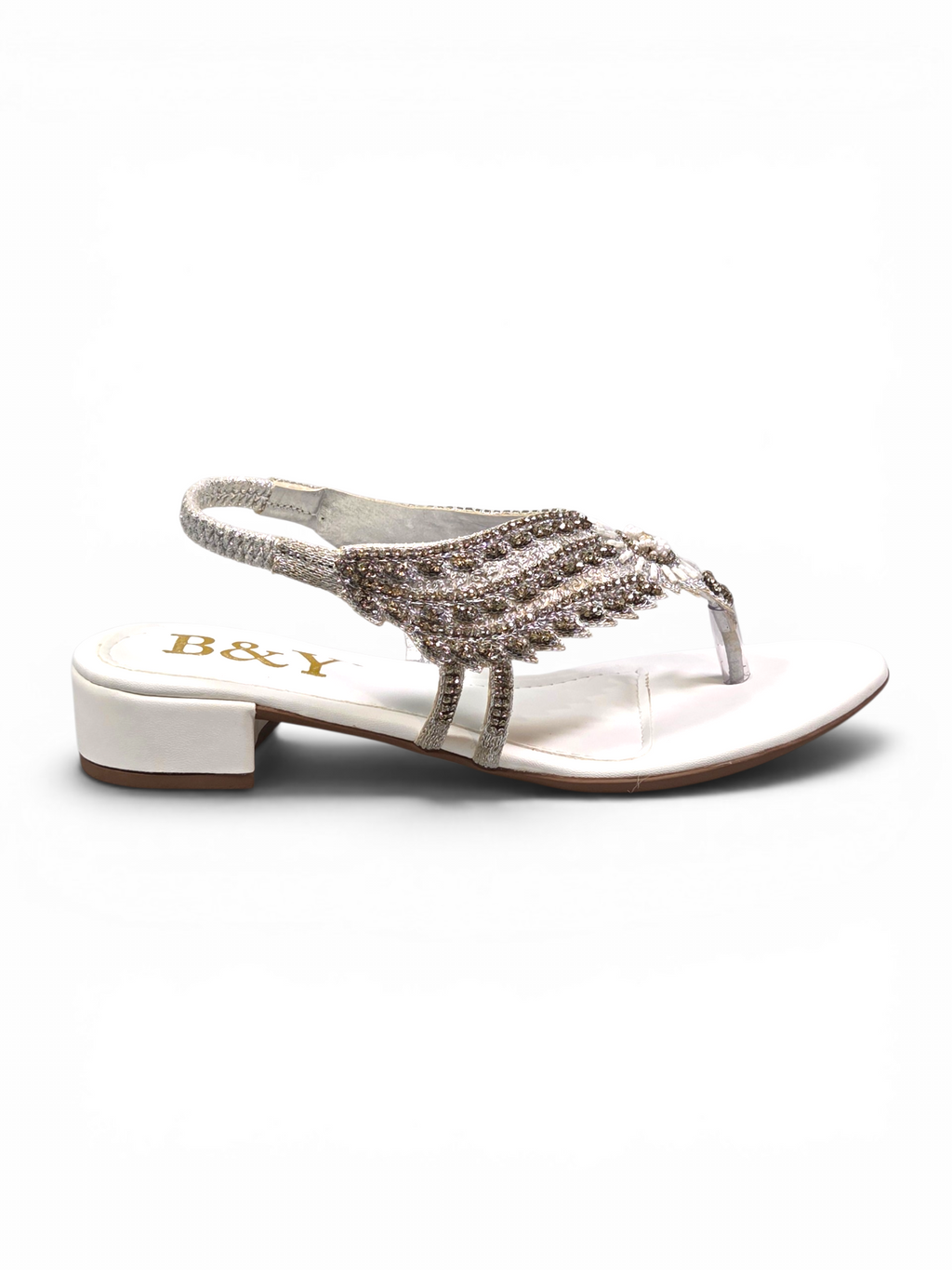 Sandália 9747 Branco Com Salto Bloco 3cm