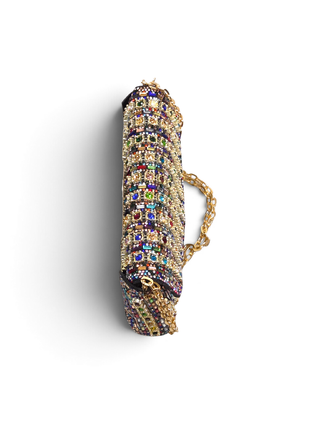 Carteira Royal Clutch Cristal Dourado Colorido 1101