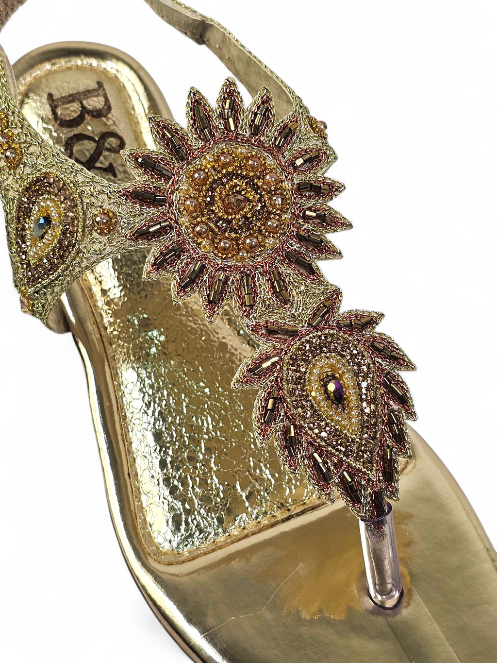 Sandália 9743 Dourado Com Salto Bloco 3cm