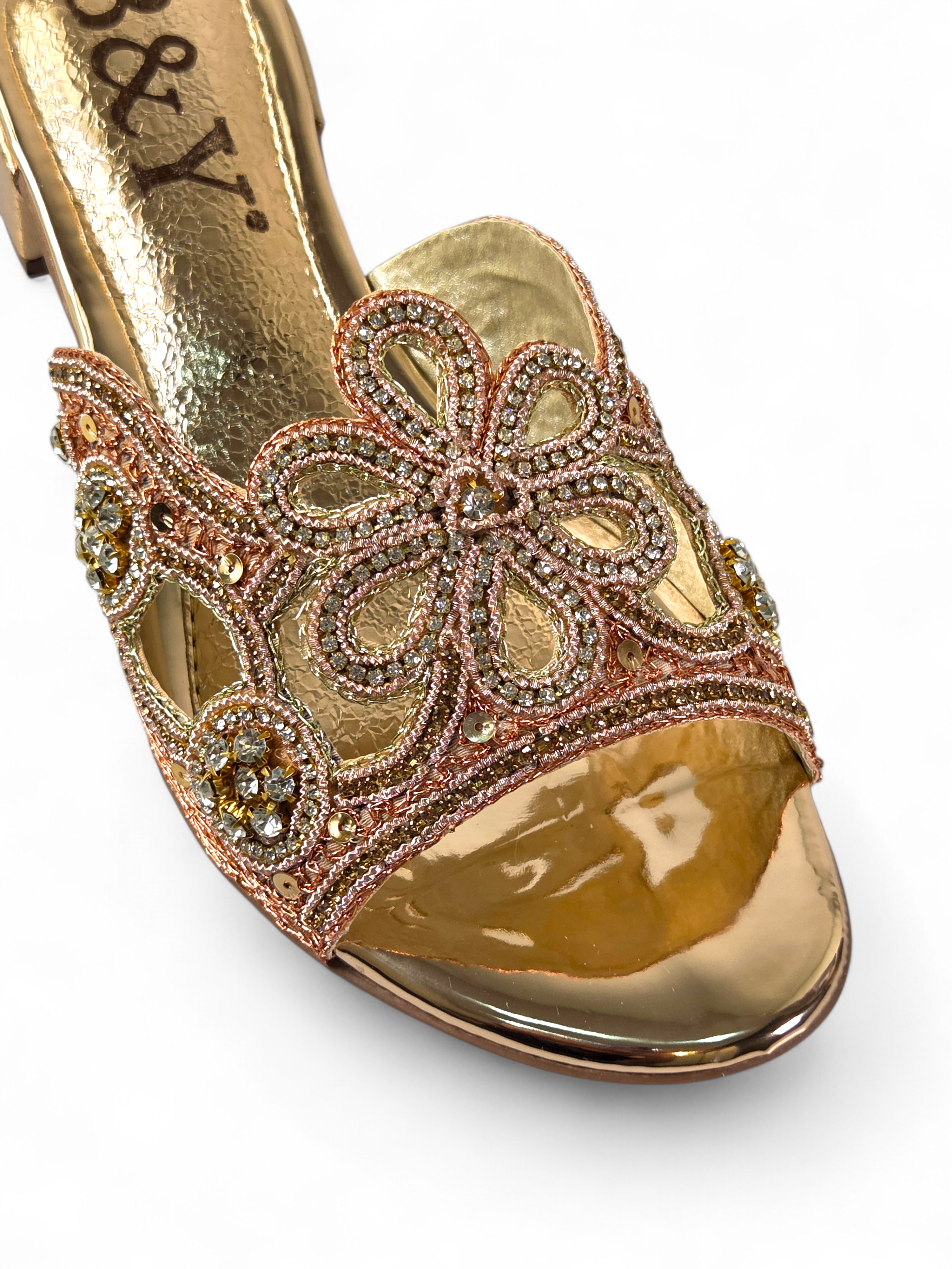 Tamanco 9412 Bronze Salto Bloco