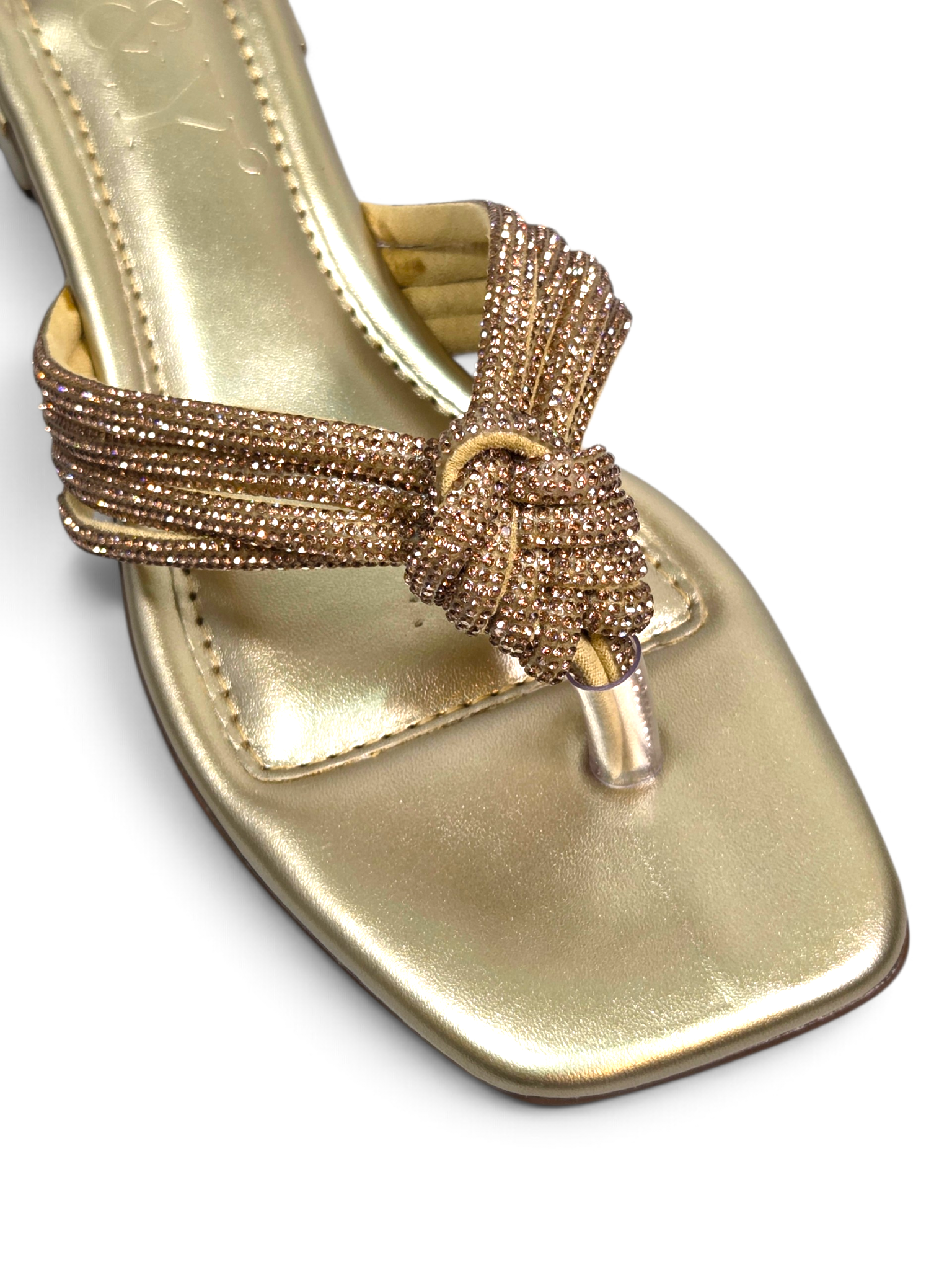 Chinelo 9863 Dourado Salto Baixo 2 cm