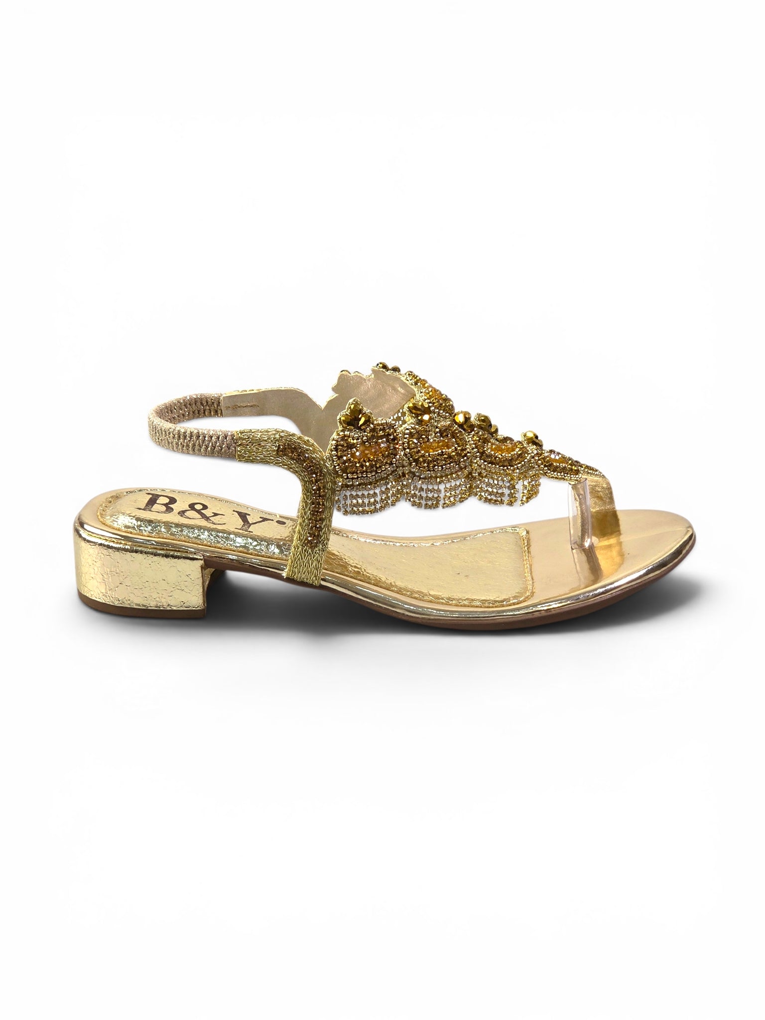 Sandália 9803 Dourado Salto Bloco 3 cm