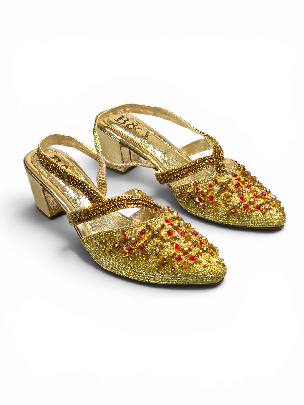 Mule 9788 Dourado Salto Médio 6 cm