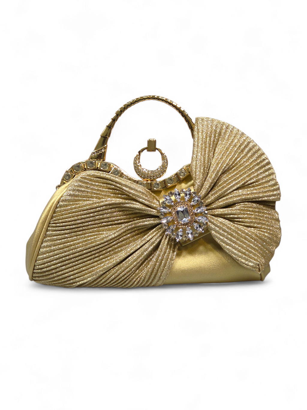 Bolsa Clutch Cristal Dourada 1082