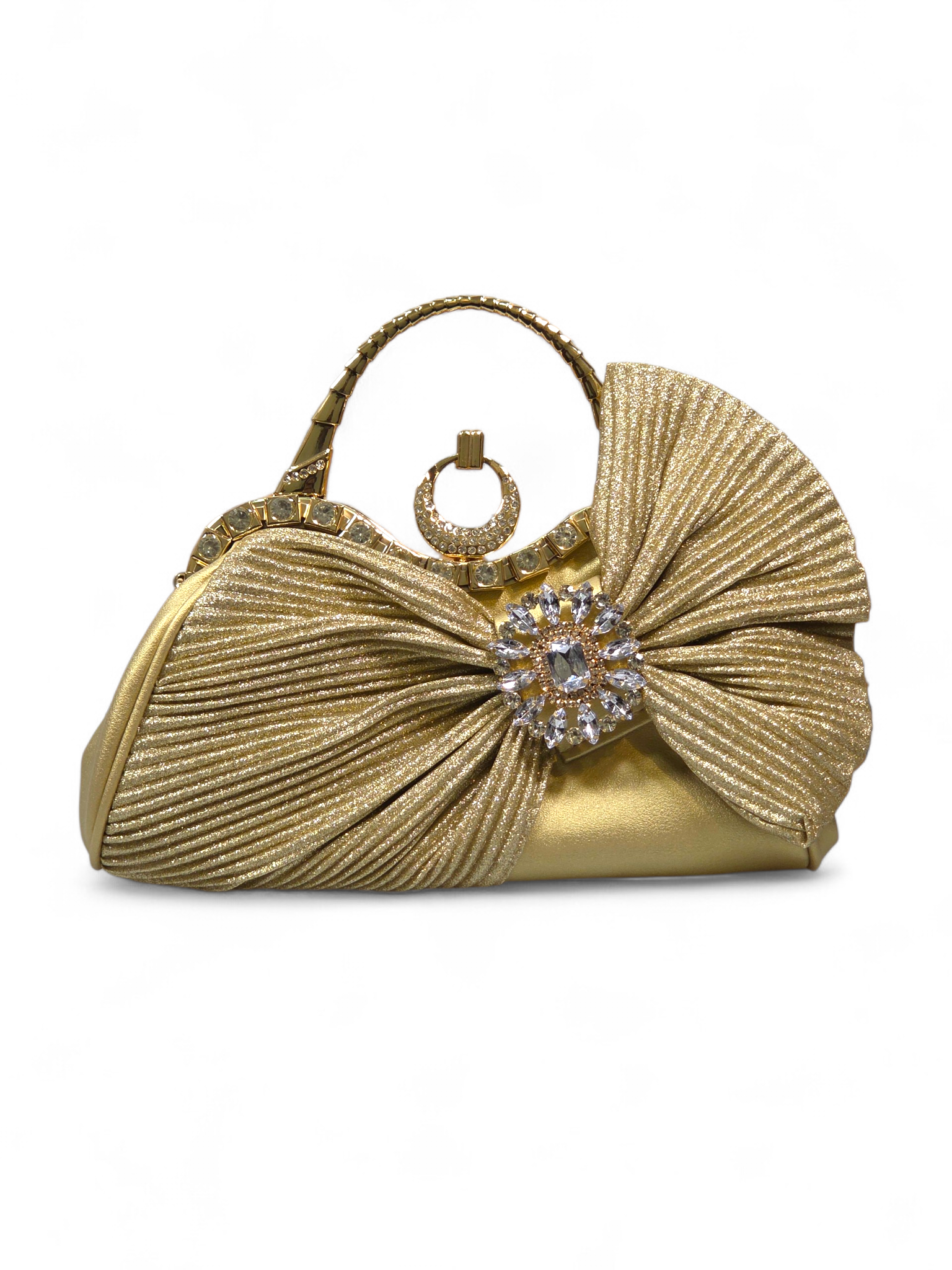 Bolsa Clutch Cristal Dourada 1082