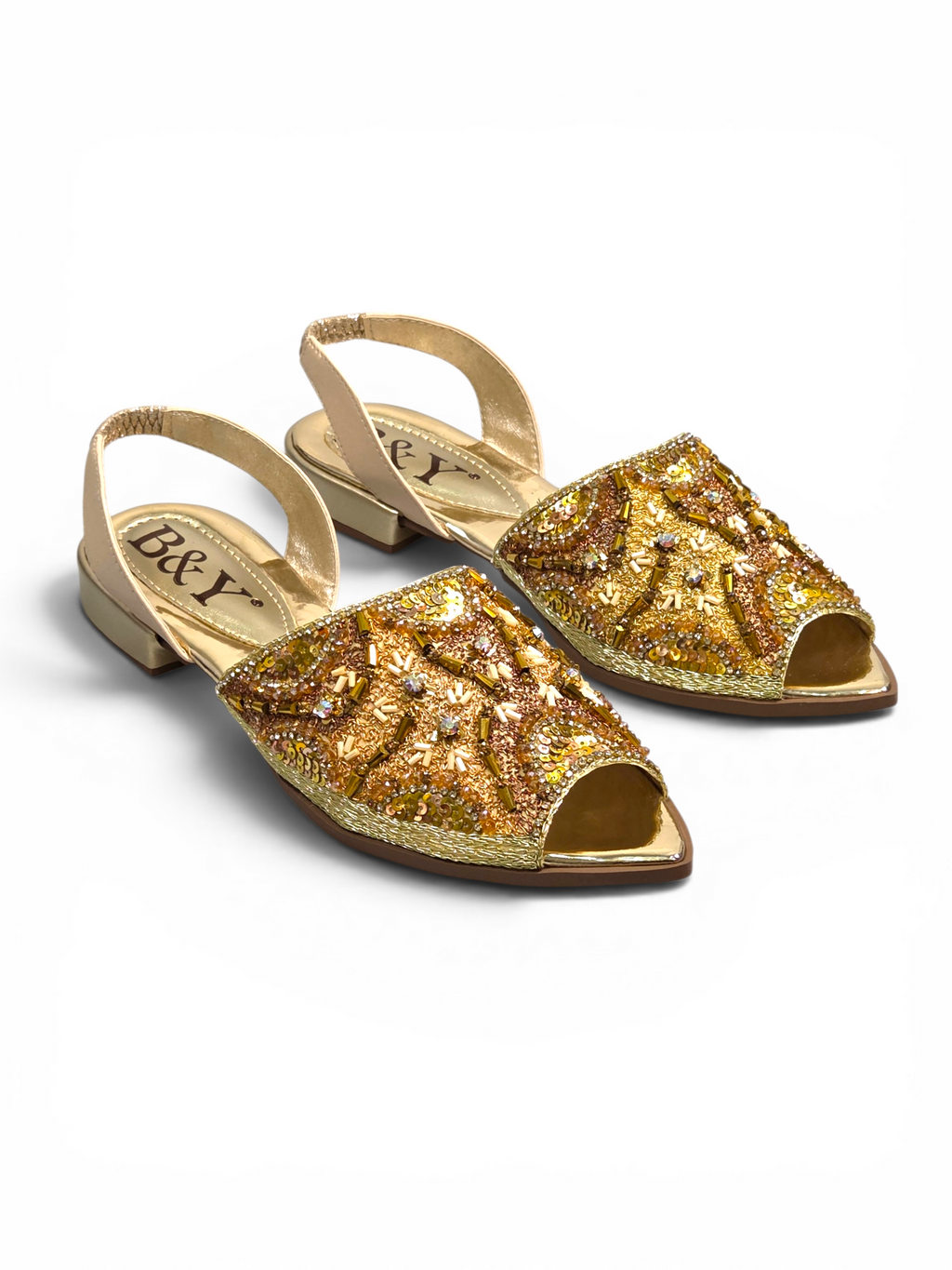 Mule 9801 Dourado Salto Baixo 2 cm