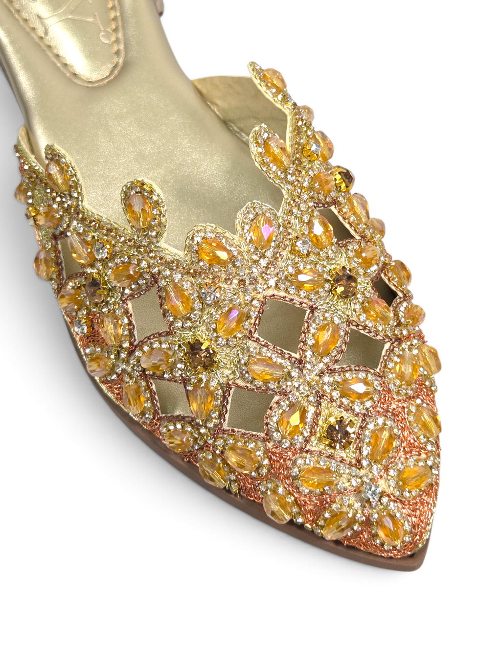 Mule 9183 Dourado Salto Baixo 2 Cm