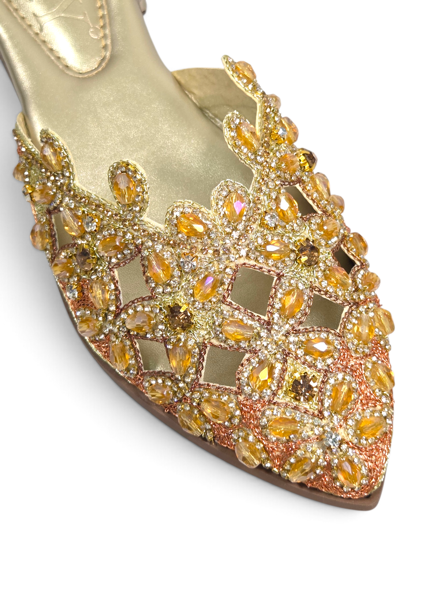 Mule 9183 Dourado Salto Baixo 2 Cm