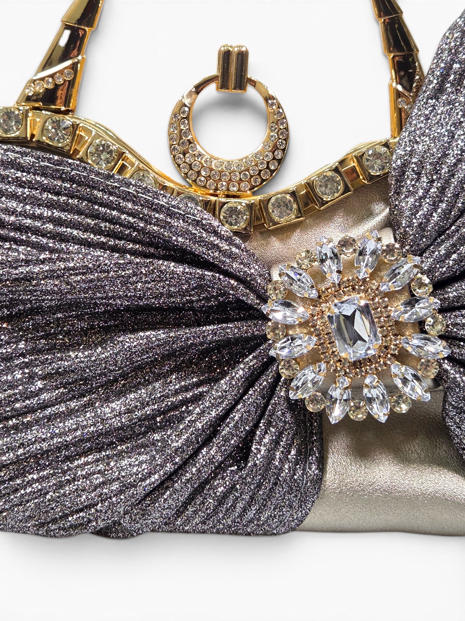 Bolsa Clutch Cristal Cinza 1086