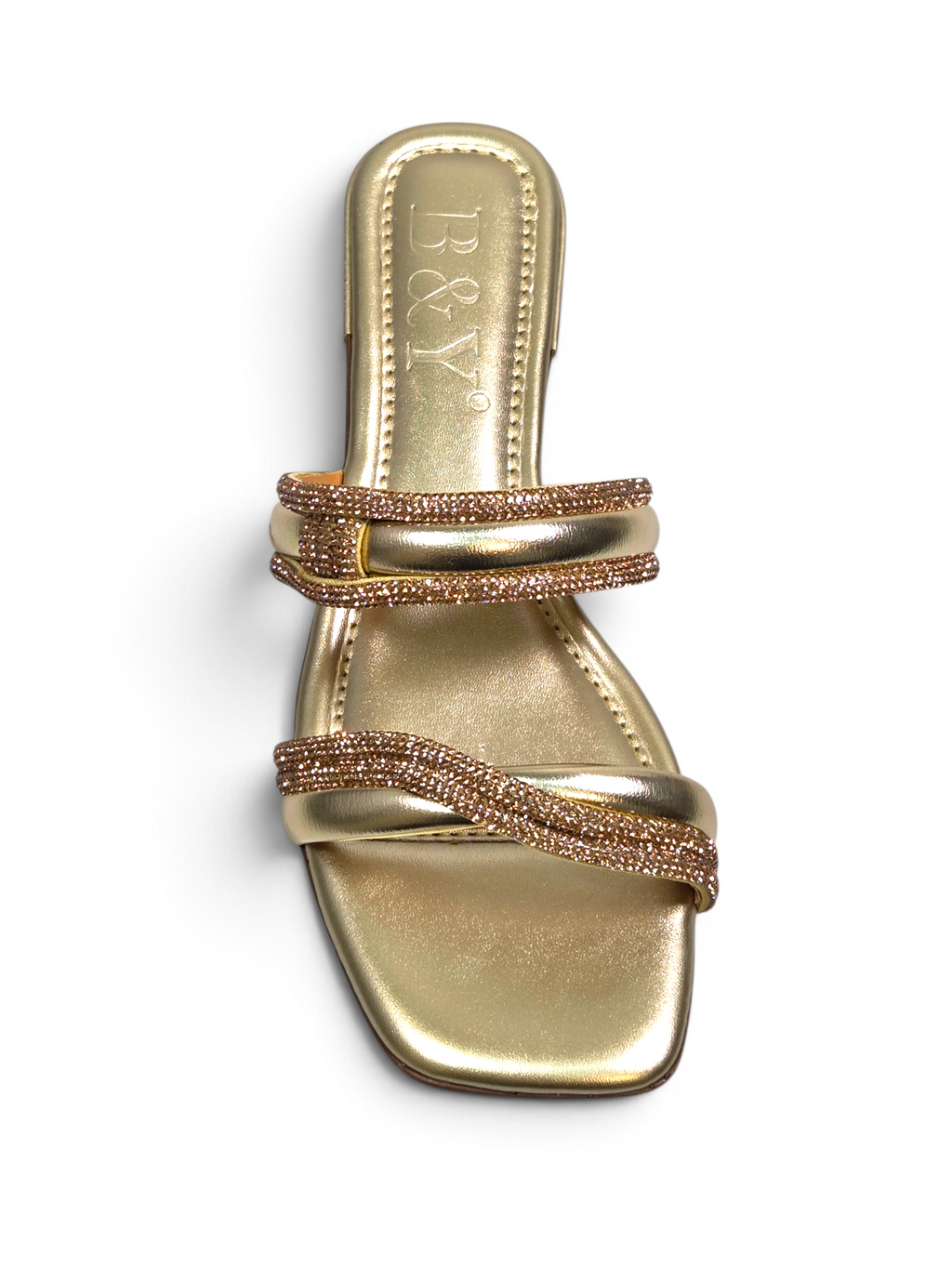 Tamanco 9868 Dourado Salto Baixo 2 cm