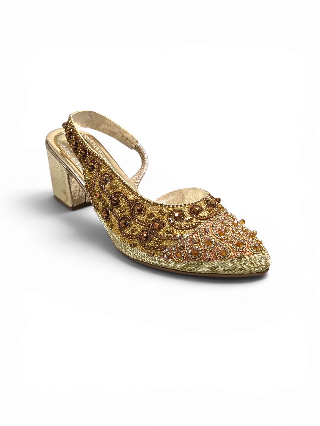 Mule 9782 Dourado Salto Médio 6 cm