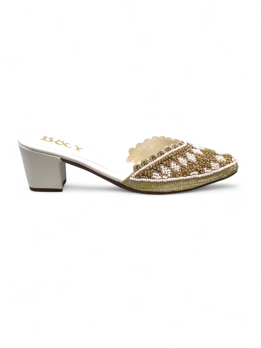 Mule 9221 Branco Salto Médio 6 cm