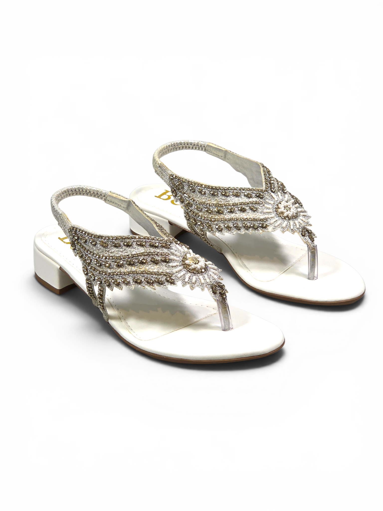 Sandália 9747 Branco Com Salto Bloco 3cm