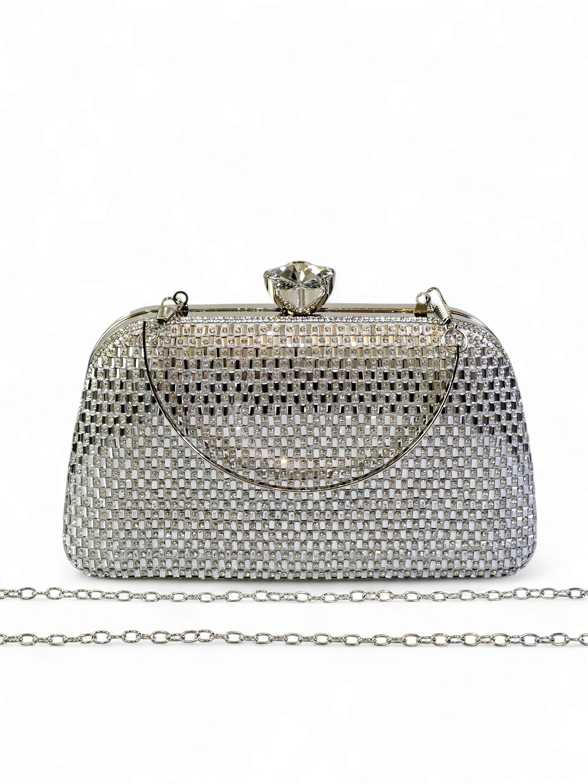 Bolsa Clutch Cristal Prata 1006