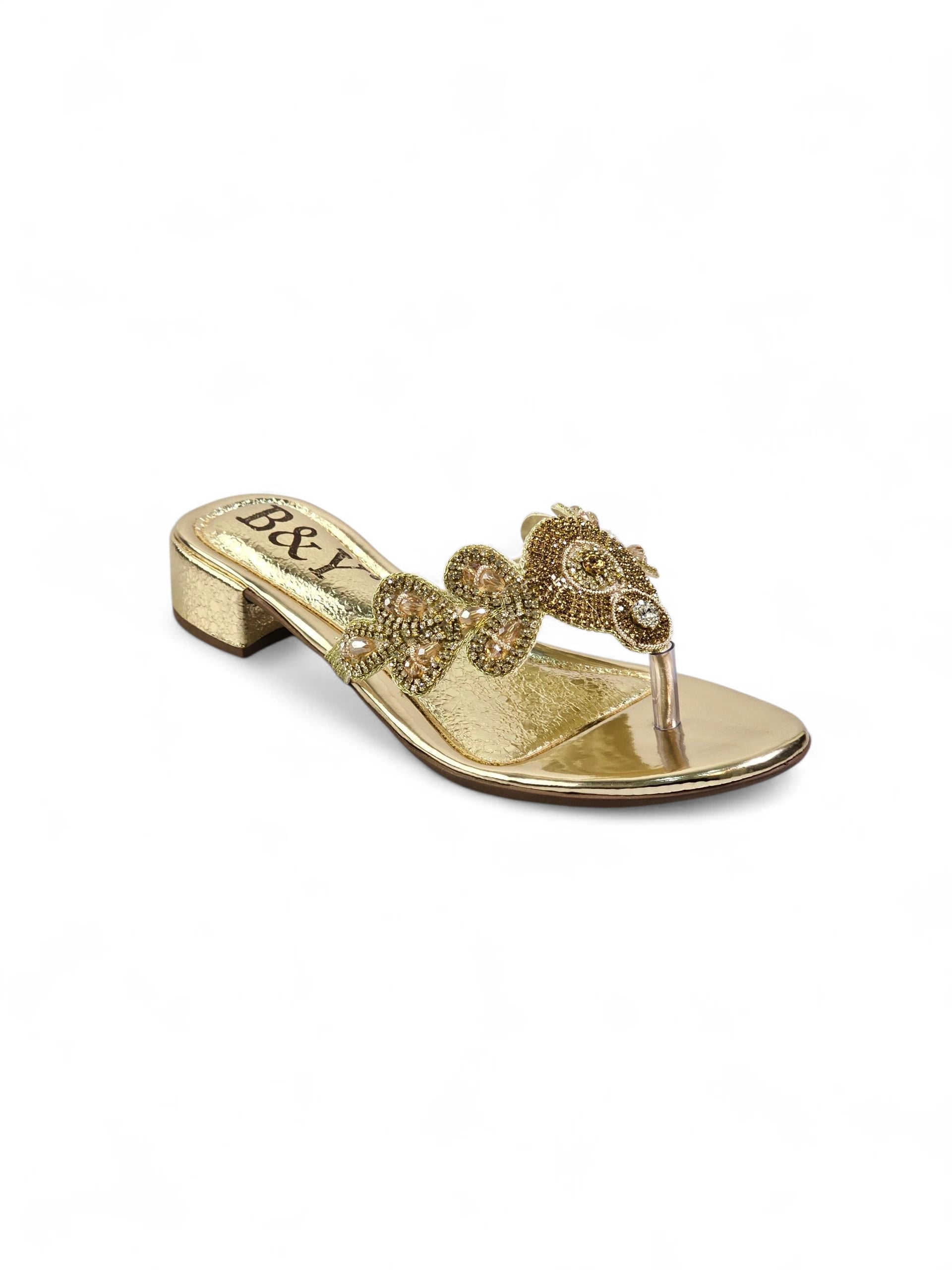 Chinelo 4020 Dourado Salto Bloco