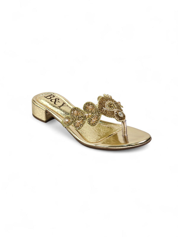 Chinelo 4020 Dourado Salto Bloco