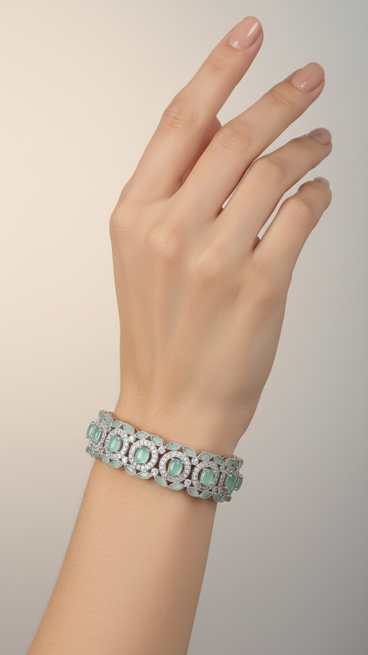 Bracelete Folheado Semi Joia Prata #1027