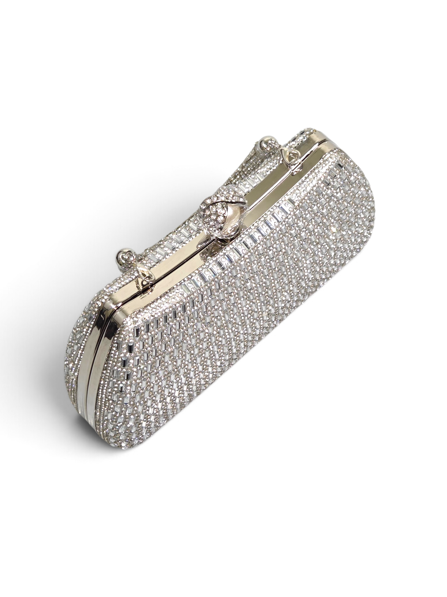 Bolsa Elegance Clutch Cristal Prata 1095