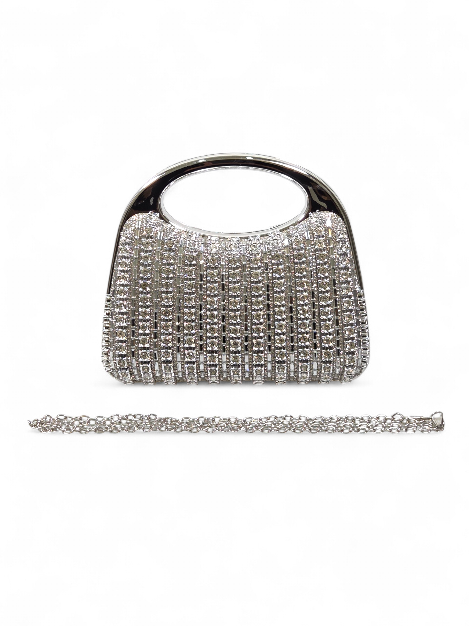 Bolsa Clutch Cristal Prata 1071