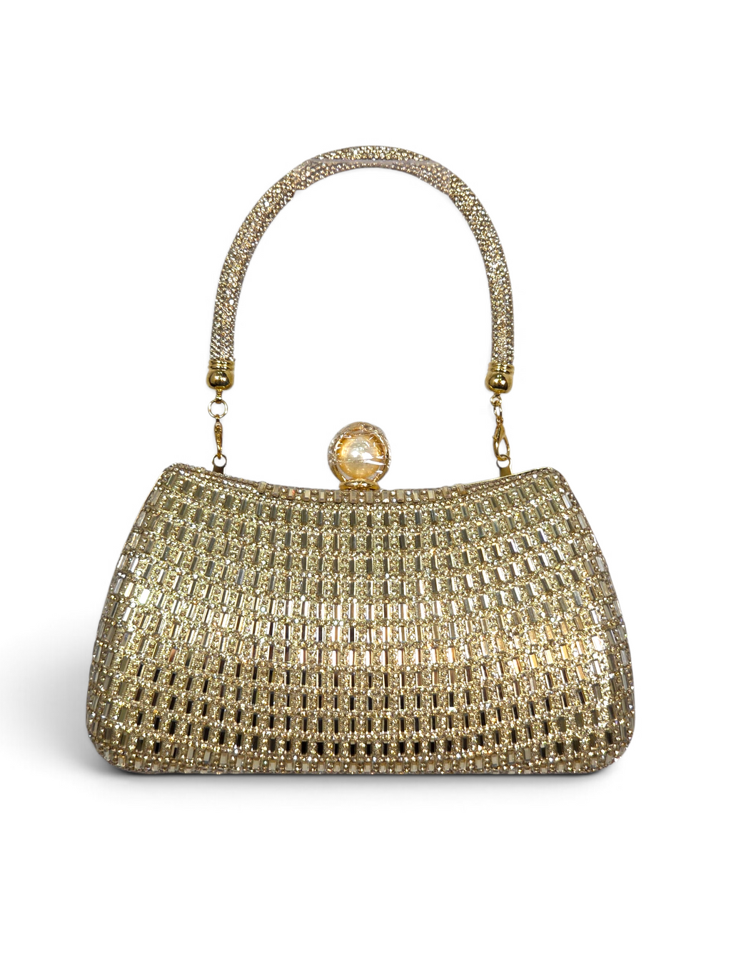 Bolsa Elegance Clutch Cristal Dourado 1096