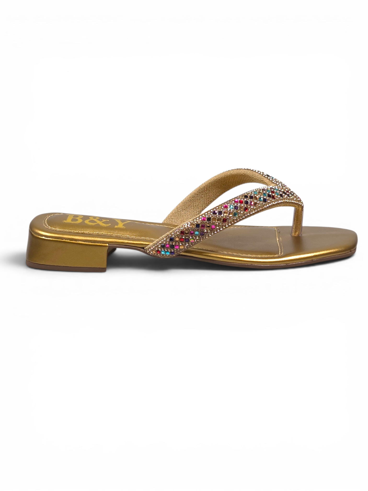 Chinelo 1222 Bronze Colorido Salto Baixo 2 cm