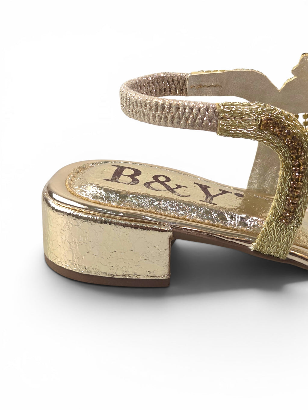 Sandália 9803 Dourado Salto Bloco 3 cm