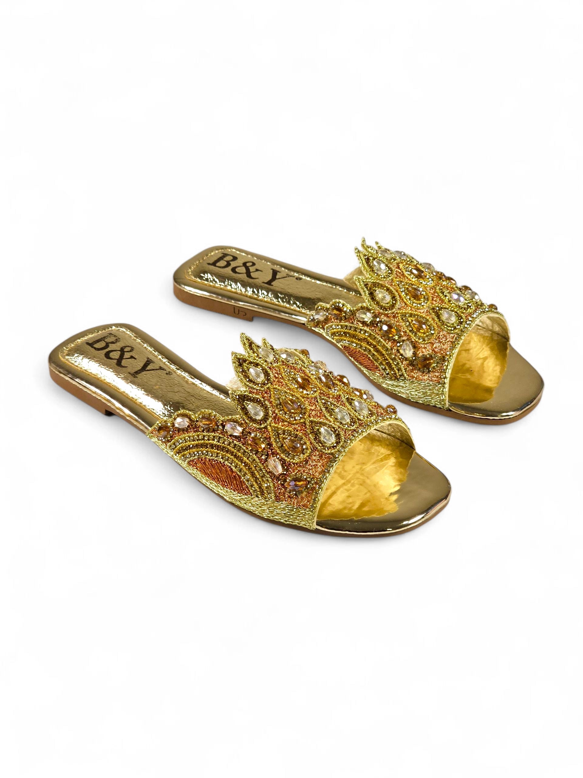 Tamanco 9371 Dourado Sem Salto