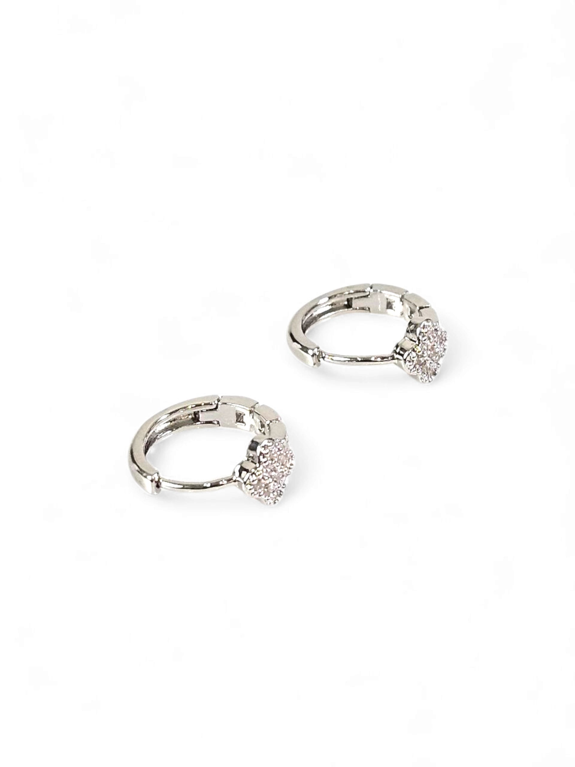 Brinco Argola Zirconia Prata 014