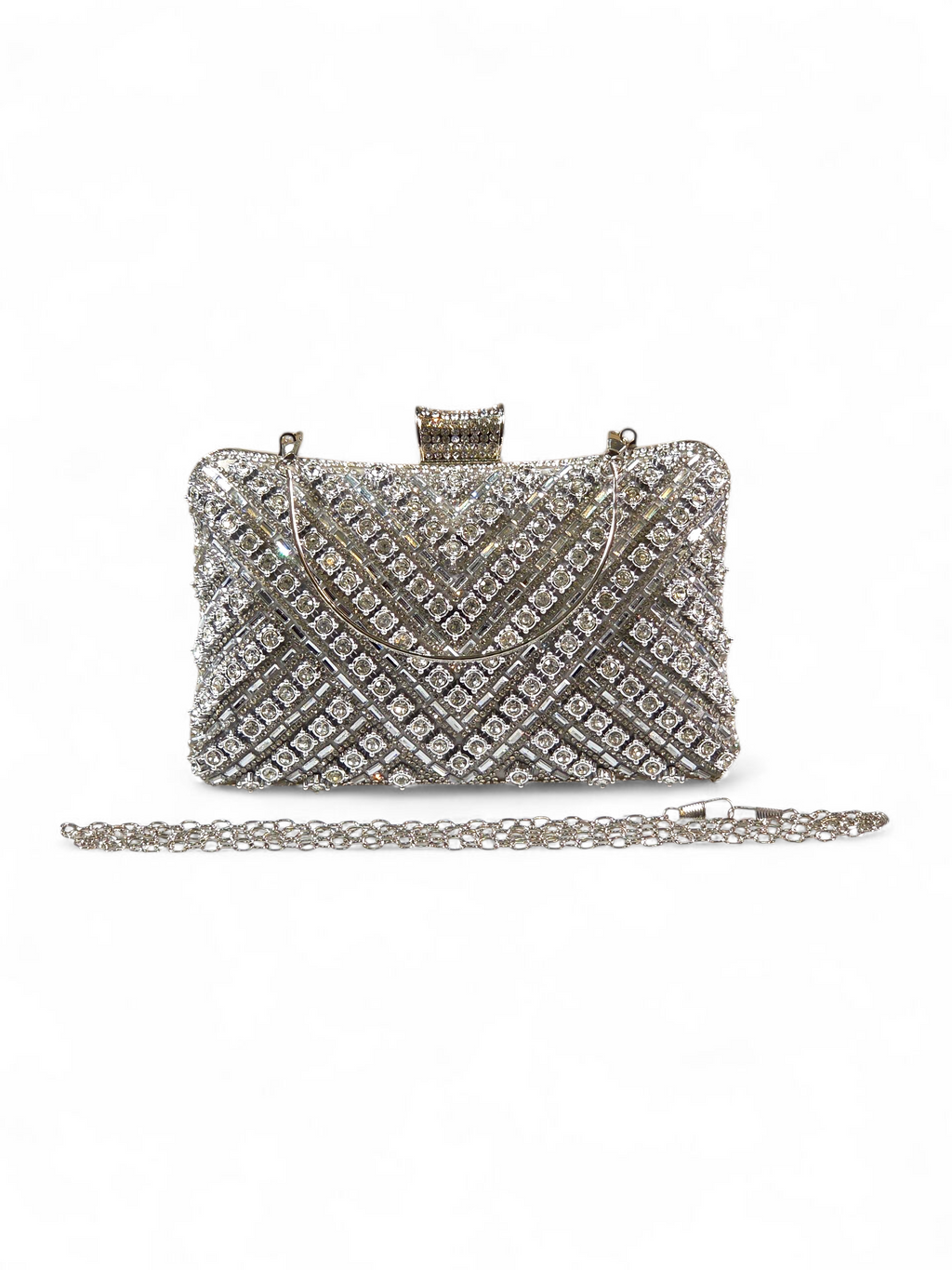 Bolsa Clutch Cristal Prata 1048