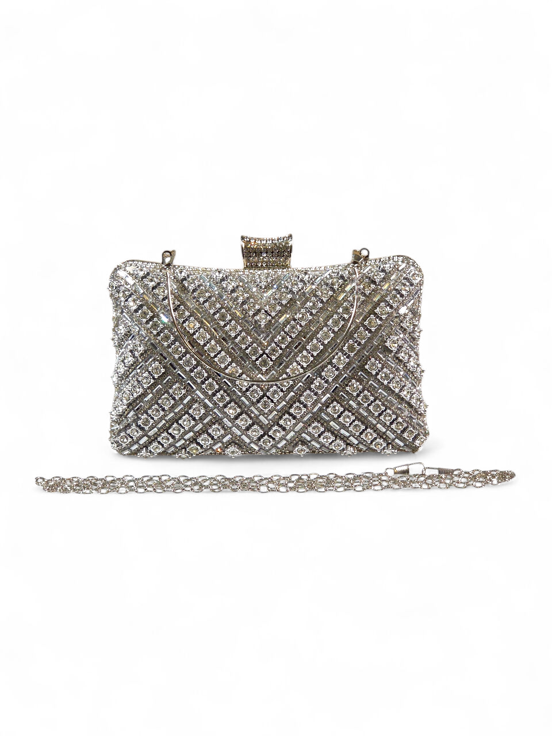 Bolsa Clutch Cristal Prata 1048