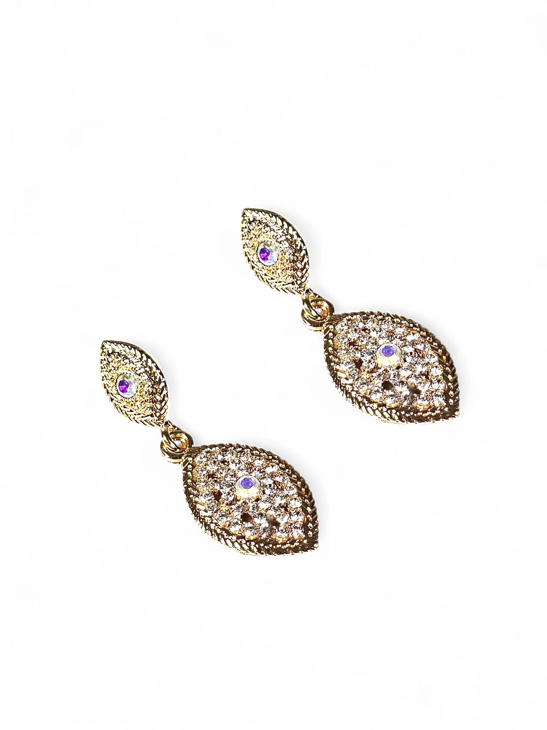 Brinco Cristal Dourado 077