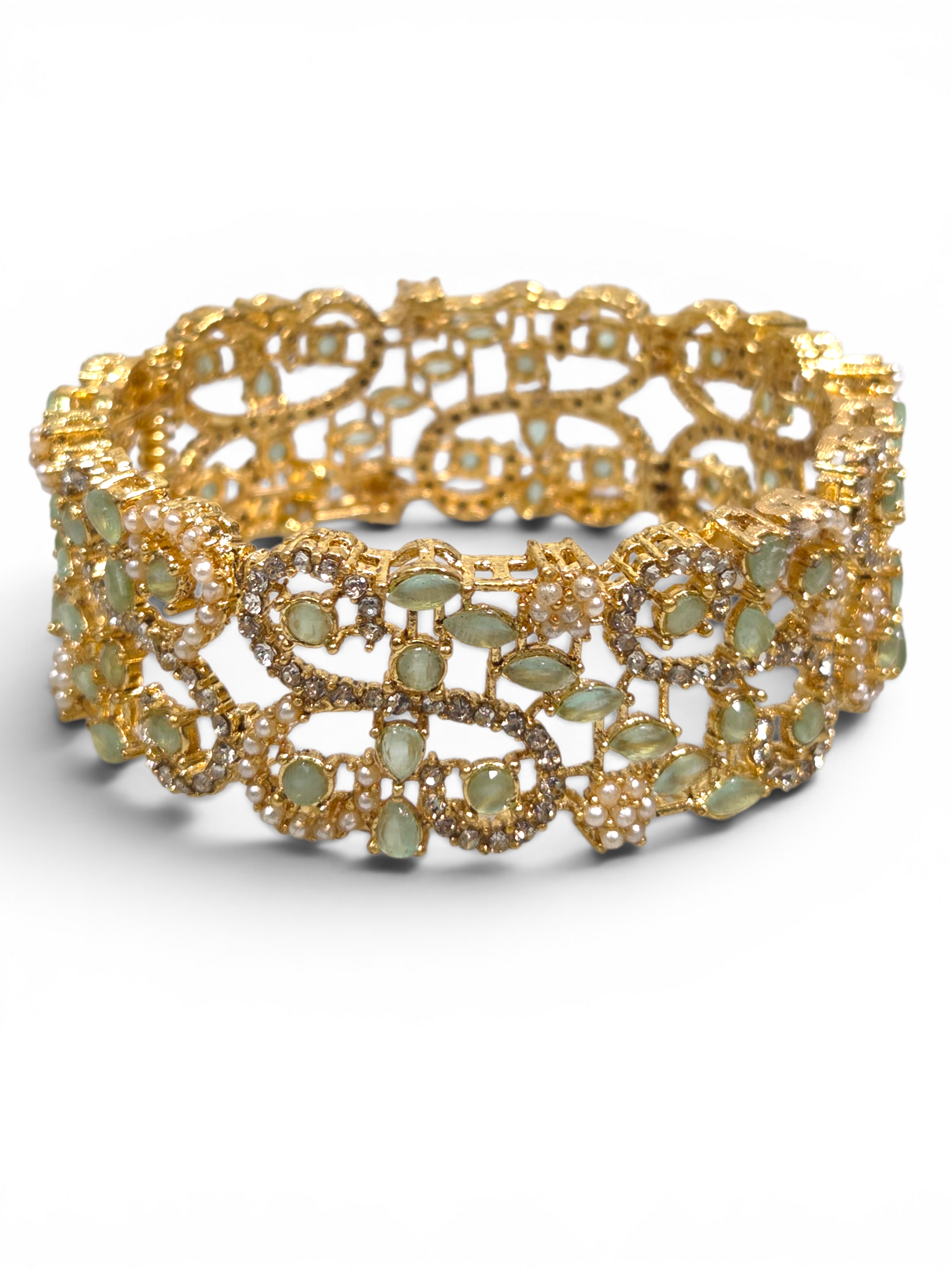 Bracelete Folheado Semi Joia Dourado #2003