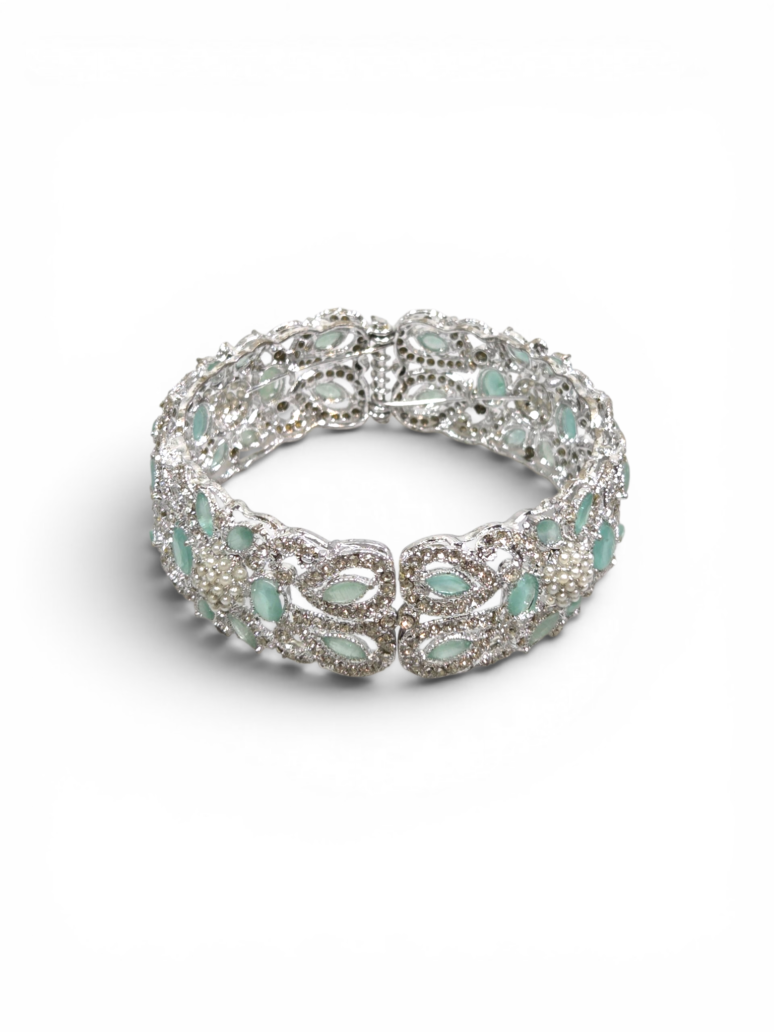 Bracelete Folheado Semi Joia Prata #2024