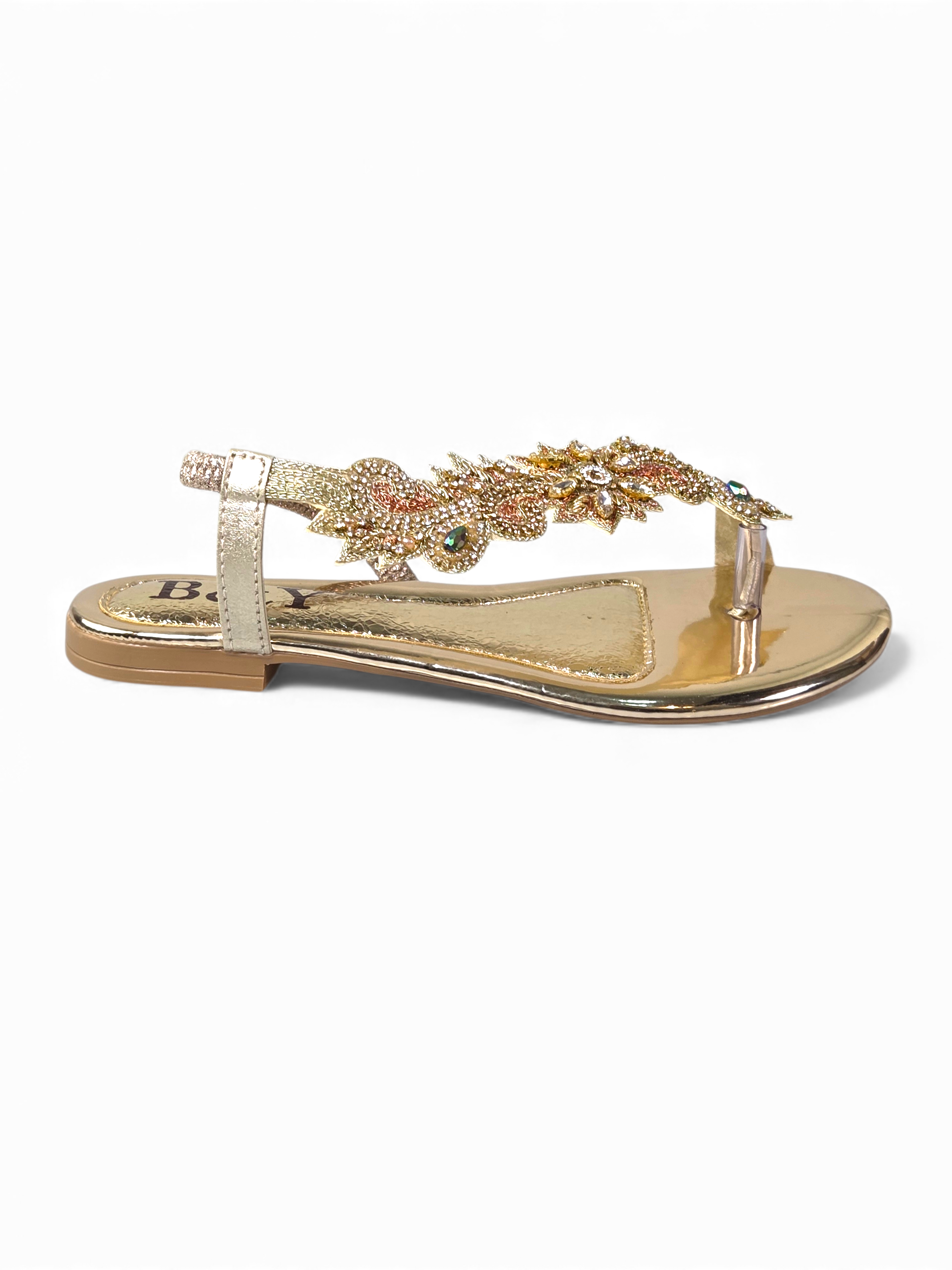 Sandália 9380 Dourado Sem Salto