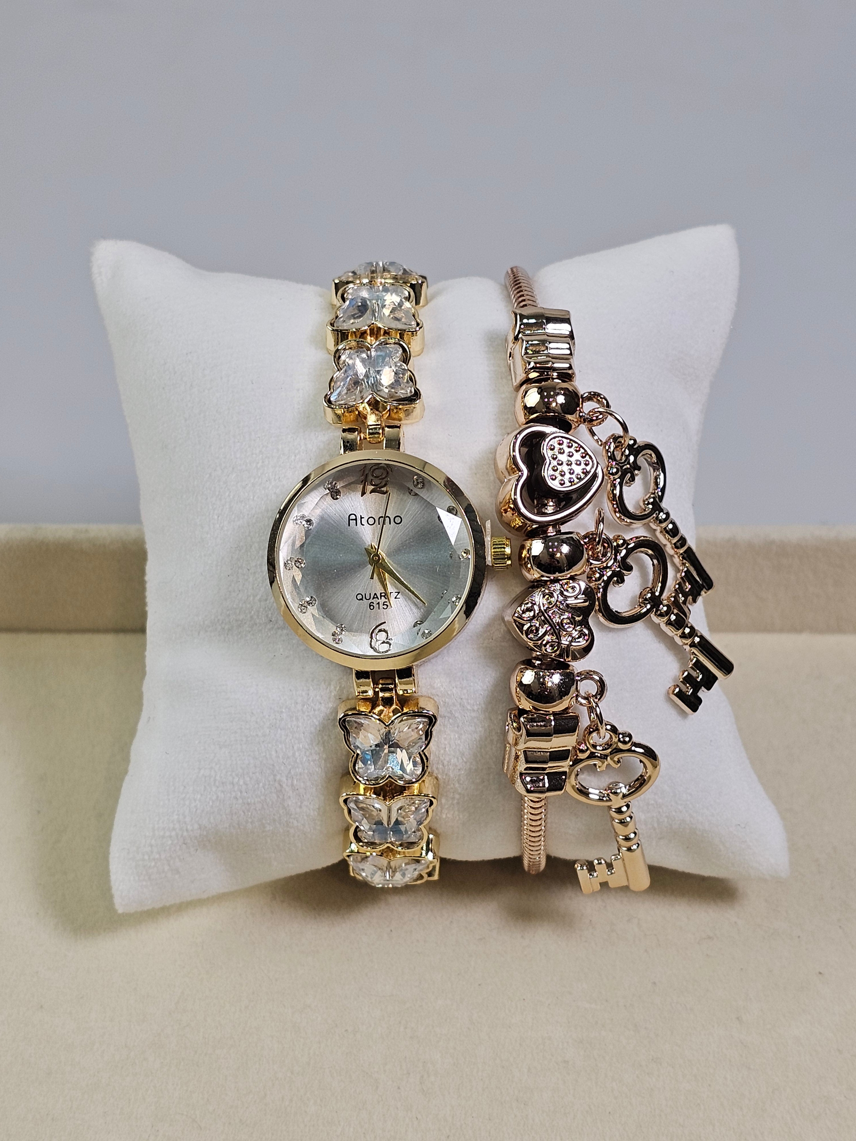 Relógio Prova d’Água com Pulseira Folheada 043