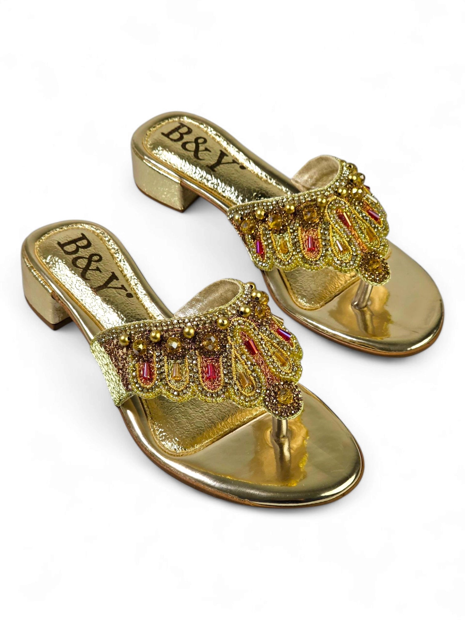 Chinelo 9622 Dourado Salto Bloco
