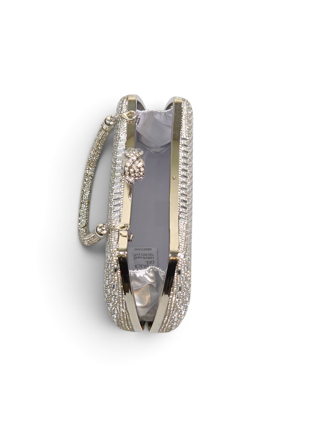 Bolsa Elegance Clutch Cristal Prata 1095