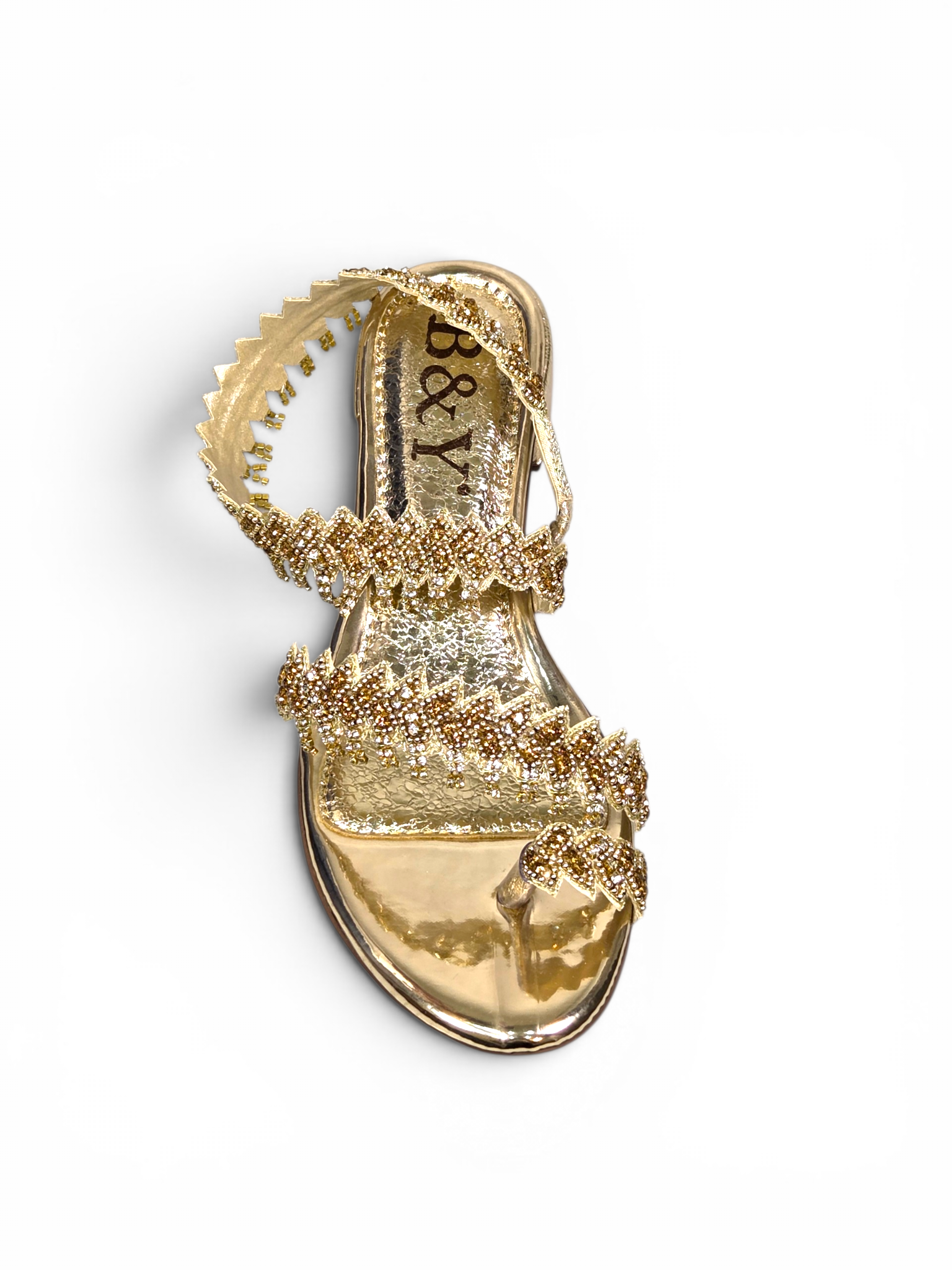 Sandália 9265 Dourado Com Salto Bloco 3cm