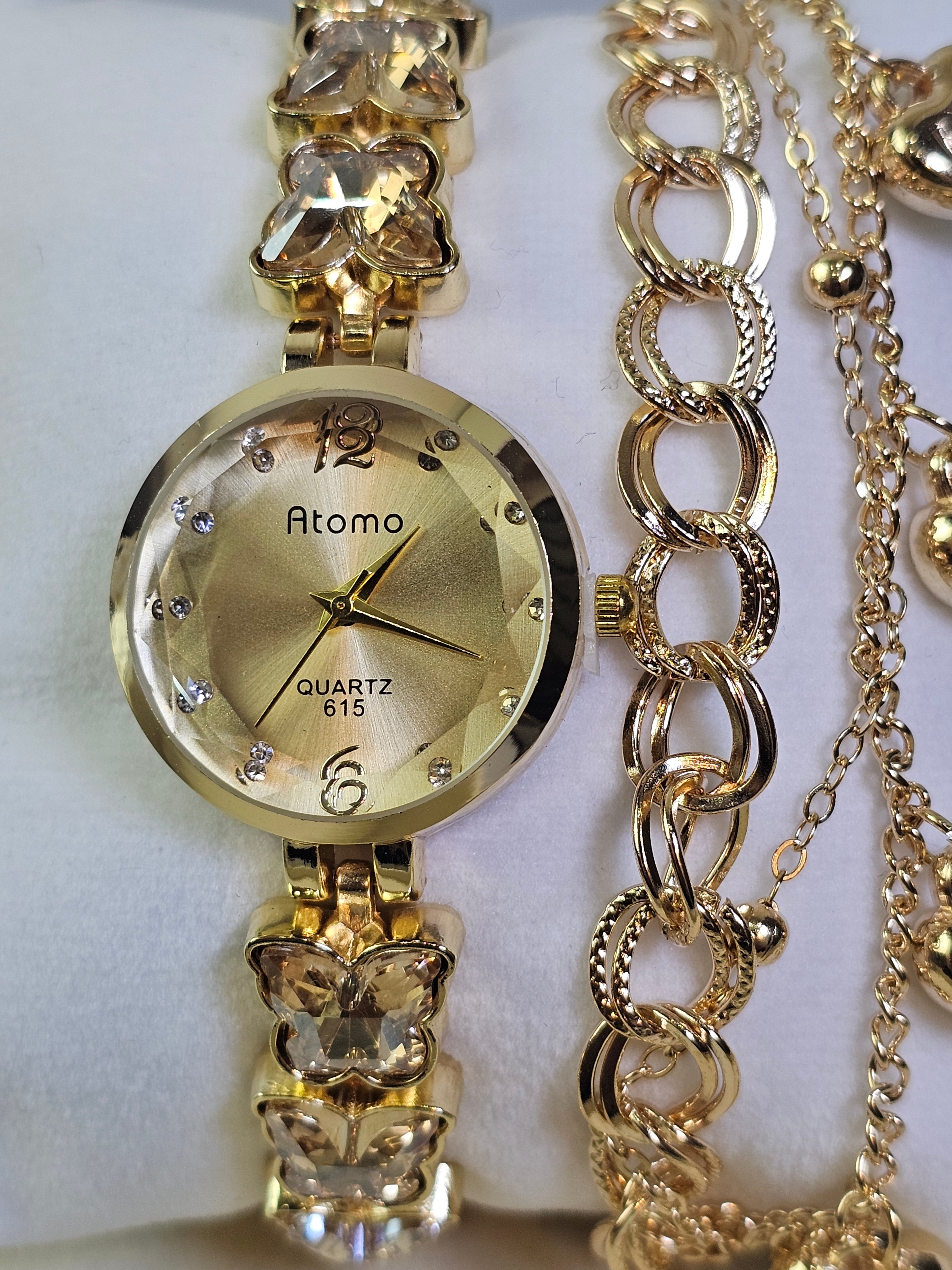 Relógio Prova d’Água com Pulseira Folheada 035