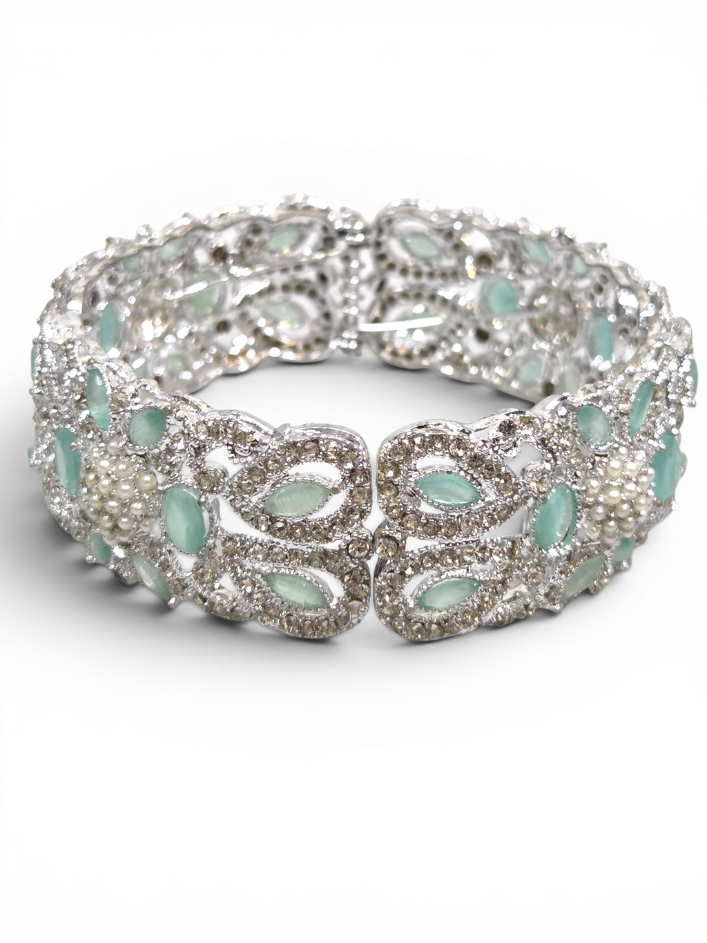 Bracelete Folheado Semi Joia Prata #2024