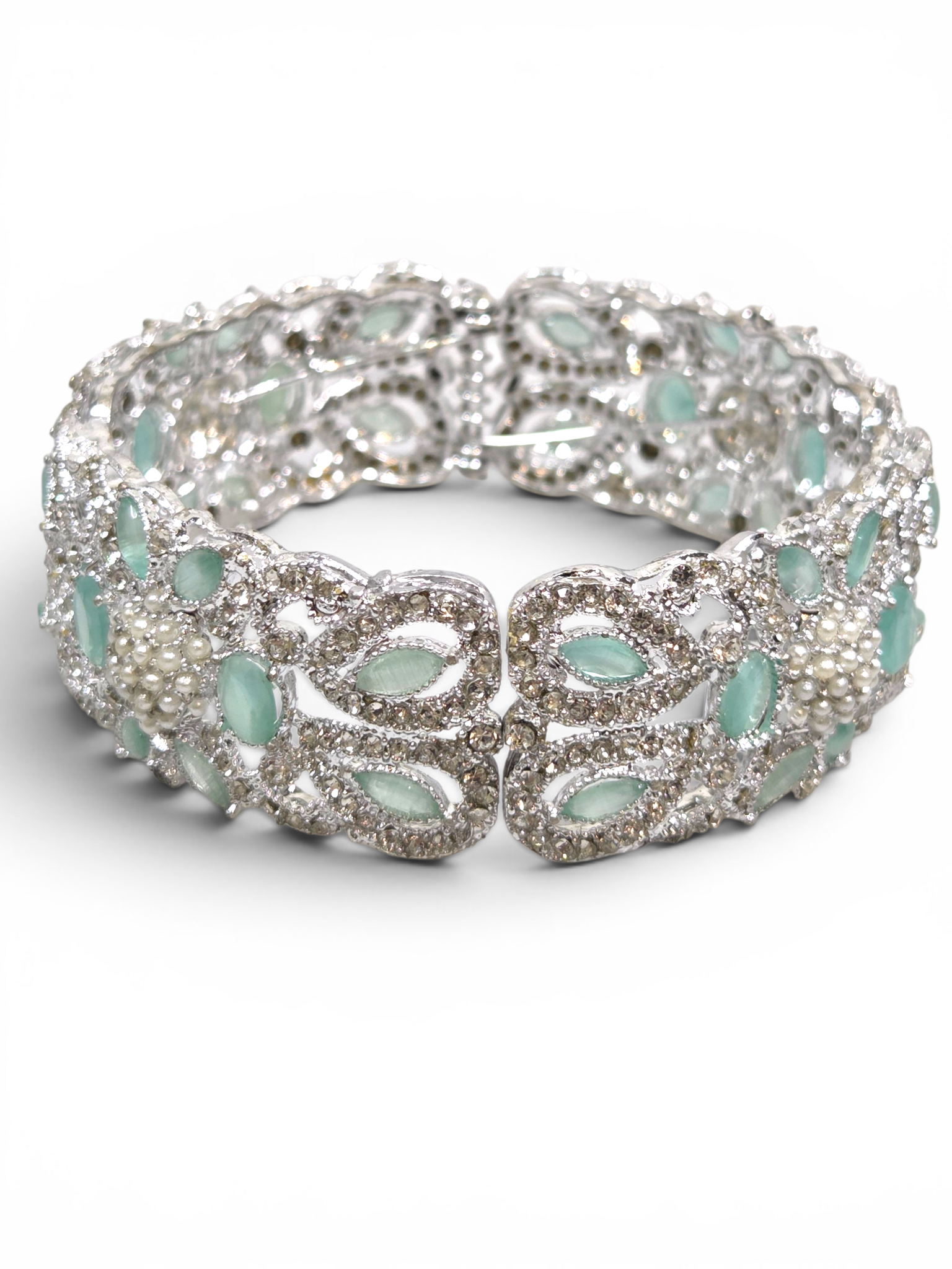Bracelete Folheado Semi Joia Prata #2024